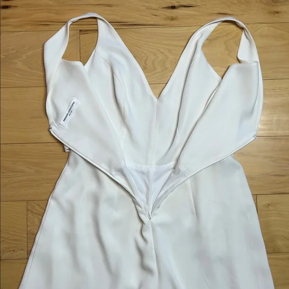 Amanda Uprichard Cream Tie-Front Wide Legged Jumpsuit | Size Medium - Picture 9 of 12